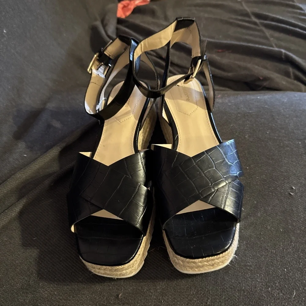 PFR LIZ CLAIBORNE Eastside Espadrille Lug Sole Platform Ankle Strap Sandals 8